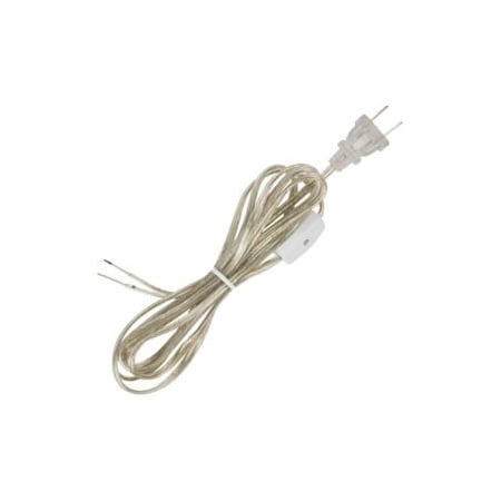 Satco Satco 90-1585 8 Ft. SPT-1 Cord Set with Line Switch, Clear Silver 90/1585